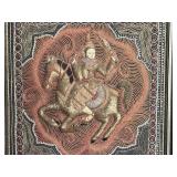Framed Relief Embroidery from Indonesia Ethnic