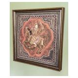 Framed Relief Embroidery from Indonesia Ethnic