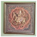 Framed Relief Embroidery from Indonesia Ethnic