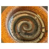 Handcrafted Glazed Pottery Bowl with Unique Drip Pattern