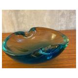 Mid-Century Murano Style Art Glass Bowl in Blue and Green