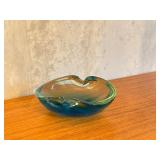 Mid-Century Murano Style Art Glass Bowl in Blue and Green