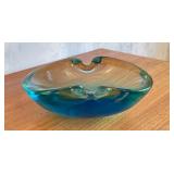 Mid-Century Murano Style Art Glass Bowl in Blue and Green
