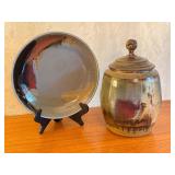 Alan Vigland Pottery Lidded Jar and Plate
