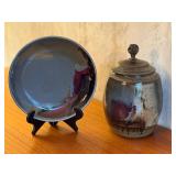Alan Vigland Pottery Lidded Jar and Plate