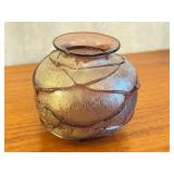Verrerie La Mailloche Quebec Blown Fused Metallic Art Glass Vase