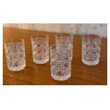 Set of 5 Vintage Crystal Shot Glasses, 2.5 Inch Tall