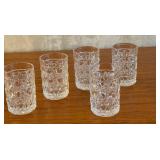 Set of 5 Vintage Crystal Shot Glasses, 2.5 Inch Tall