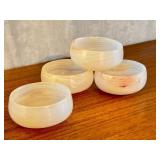 Set of 4 Vintage Alabaster Nut or Snack Bowls