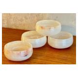 Set of 4 Vintage Alabaster Nut or Snack Bowls