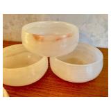 Set of 4 Vintage Alabaster Nut or Snack Bowls