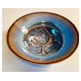 Artisan Crafted Ceramic Bowl with Decorative Glaze, 8 Inch