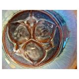 Artisan Crafted Ceramic Bowl with Decorative Glaze, 8 Inch