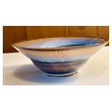 Artisan Crafted Ceramic Bowl with Decorative Glaze, 8 Inch