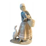 Lladro Porcelain Figurine Girl with Ducks
