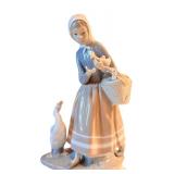 Lladro Porcelain Figurine Girl with Ducks