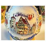 Set of 8 German Beer Steins with Pewter Lids