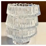 Set of 3 Vintage Tapio Wirkkala Iittala Ice Glass Candle Holders Finland