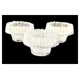 Set of 3 Vintage Tapio Wirkkala Iittala Ice Glass Candle Holders Finland