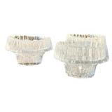 Set of 3 Vintage Tapio Wirkkala Iittala Ice Glass Candle Holders Finland