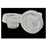 Set of 3 Vintage Tapio Wirkkala Iittala Ice Glass Candle Holders Finland