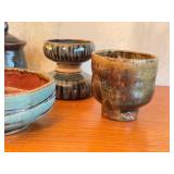 Artisan Pottery Collection with Bowls, Creamer, Sugar Jar, and Tumbler
