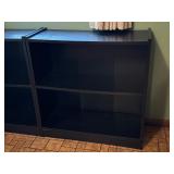 Pair of Black Particleboard Bookcases