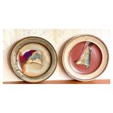Set of 2 Alan Viglund Pottery Plates, Handcrafted Art