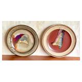 Set of 2 Alan Viglund Pottery Plates, Handcrafted Art