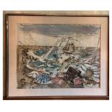 Sea Piece by John Marin Framed Silkscreen Reproduction