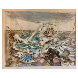 Sea Piece by John Marin Framed Silkscreen Reproduction