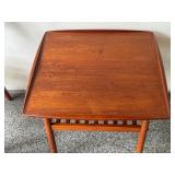 Grete Jalk Danish Mid-Century Modern Teak Side Table with Slatted Shelf