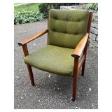 Mid Century Modern Johnson Chair Co. Lounge Chair with Green Upholstery
