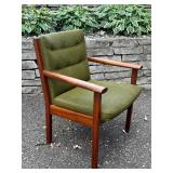 Mid Century Modern Johnson Chair Co. Lounge Chair with Green Upholstery