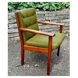 Mid Century Modern Johnson Chair Co. Lounge Chair with Green Upholstery