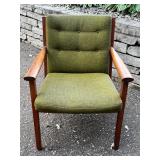 Mid Century Modern Johnson Chair Co. Lounge Chair with Green Upholstery