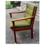 Mid Century Modern Johnson Chair Co. Lounge Chair with Green Upholstery