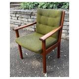 Mid Century Modern Johnson Chair Co. Lounge Chair with Green Upholstery