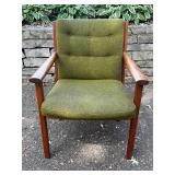 Mid Century Modern Johnson Chair Co. Lounge Chair with Green Upholstery