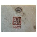 Chinese Gold and Blue Fishbowl Planter with Stand