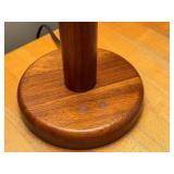 Vintage Mid-Century Table Lamp with Wooden Base and Shade