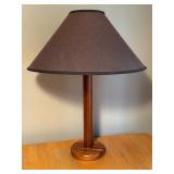 Vintage Mid-Century Table Lamp with Wooden Base and Shade