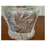 Vintage Crystal Jam Jar with Lid, 6.5 Inches Tall