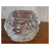Pair of Vintage Kosta Boda Snowball Glass Candle Holders, 3 Inch