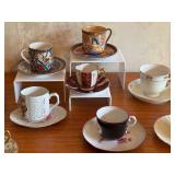 Set of 12 Assorted Vintage Demitasse Tea Cups with Saucers