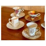 Set of 12 Assorted Vintage Demitasse Tea Cups with Saucers