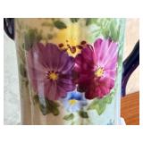 Antique Painted Porcelain Chocolate Pot with Floral Design