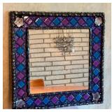 Artisan Mosaic Tiled Mirror by Rebecca Carroll, 12 x 12.5 Inches