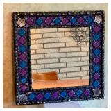 Artisan Mosaic Tiled Mirror by Rebecca Carroll, 12 x 12.5 Inches
