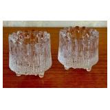 Pair of Vintage Iittala Ultima Thule Candleholders, 3 Inch Tall